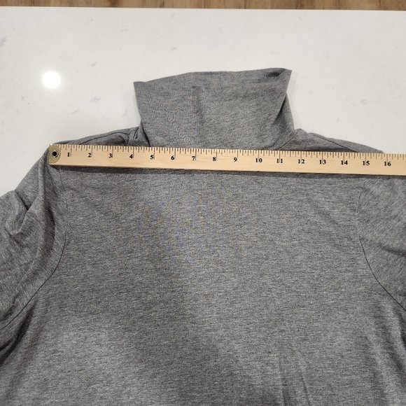 J Jill Shirt Womens Large Gray Cotton Modal Stretch Turtleneck Long Sleeve - Picture 9 of 12